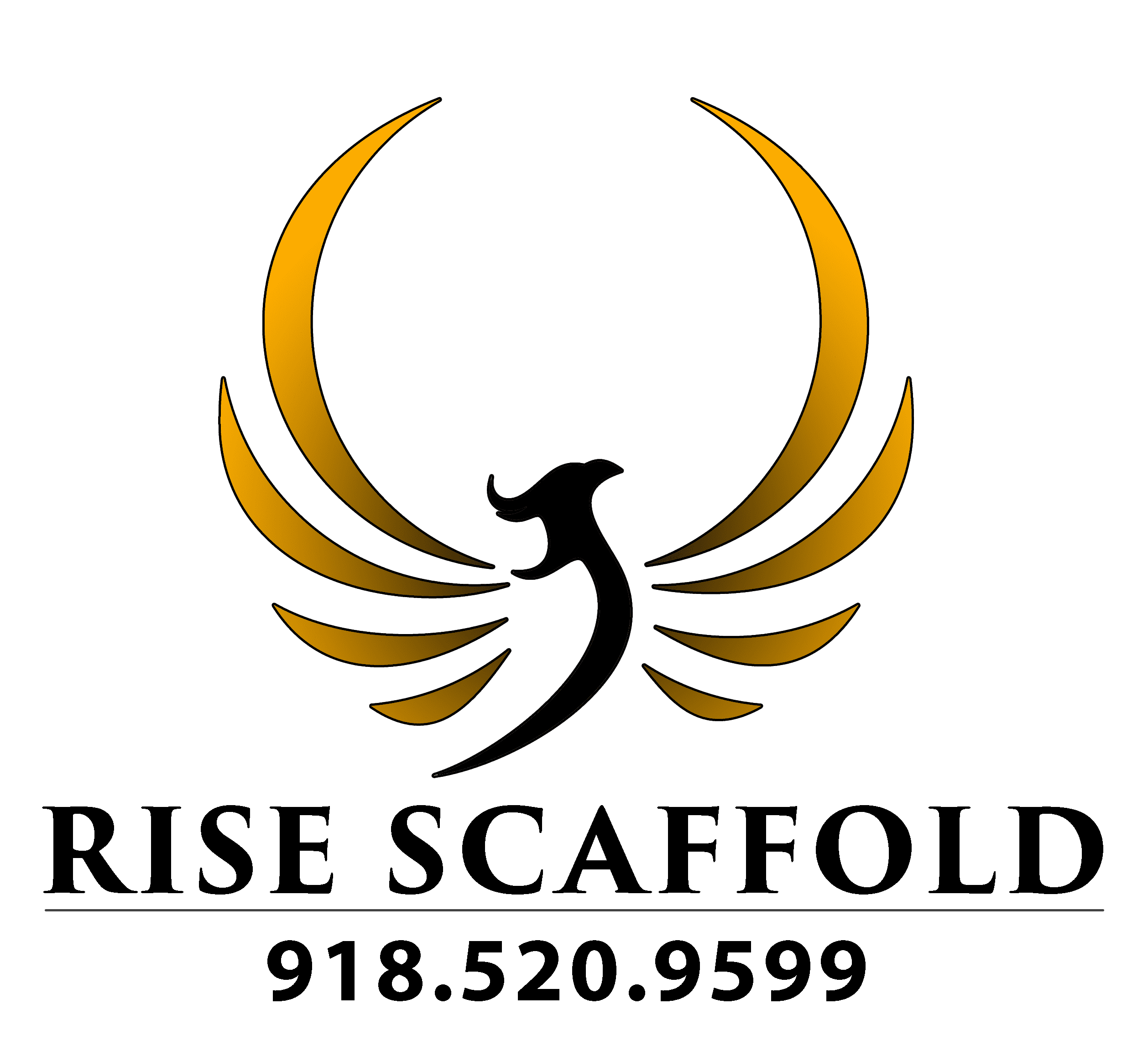 A logo of rise scaffold